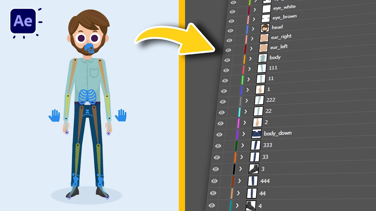 Full Character Rig + Animate With Duik Angela In After Effects A To Z ...