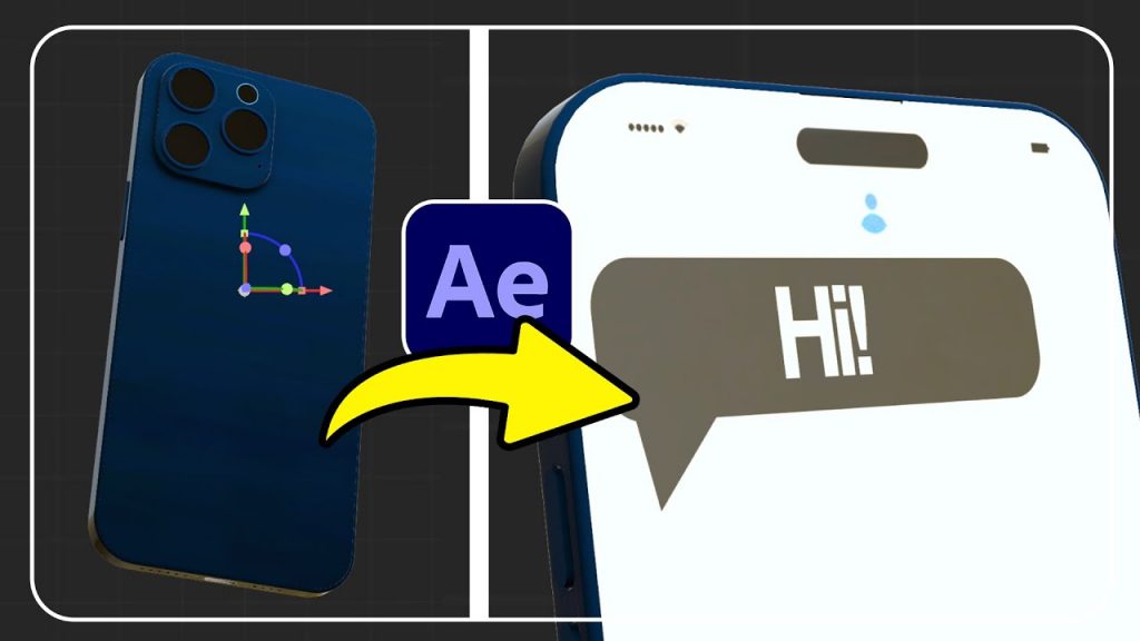 3D Phone Message Animation in After Effects Tutorials